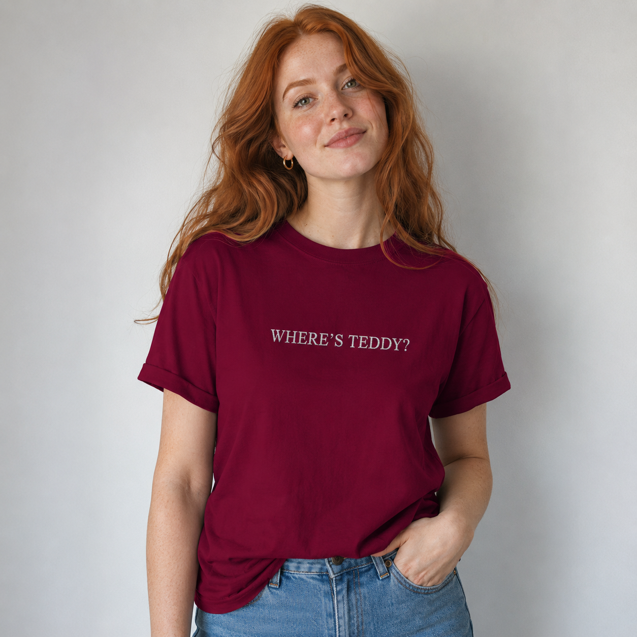 Custom T Shirt Any Text Added Minimal Embroidered Personalised Font
