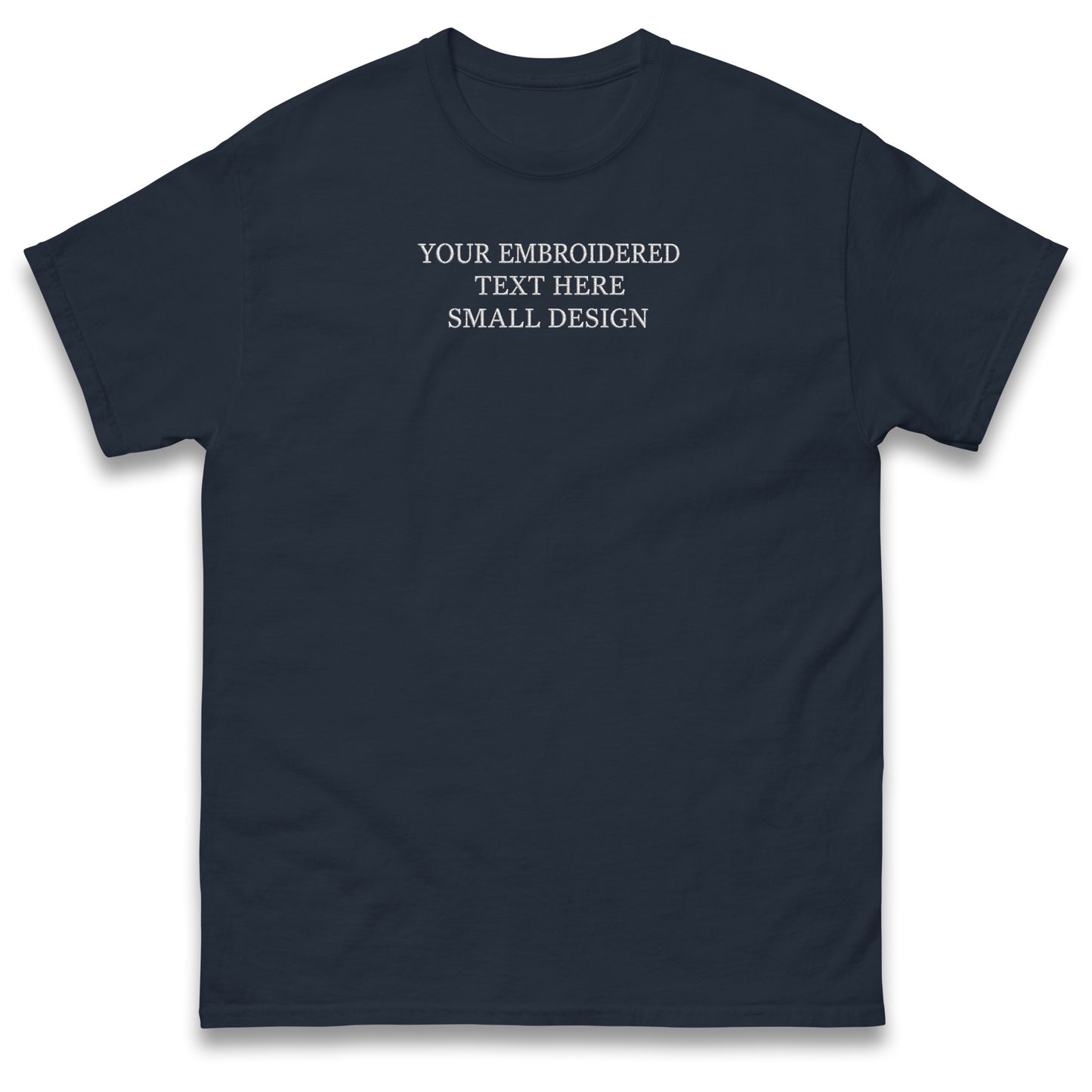 Custom T Shirt Any Text Added Minimal Embroidered Personalised Font