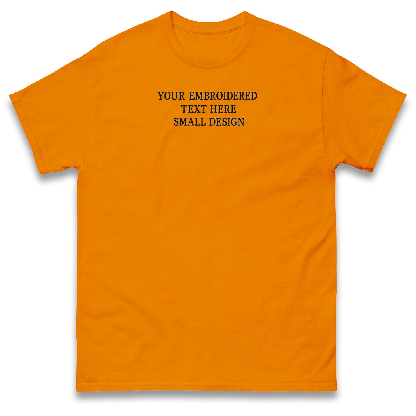 Custom T Shirt Any Text Added Minimal Embroidered Personalised Font
