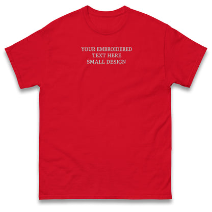 Custom T Shirt Any Text Added Minimal Embroidered Personalised Font