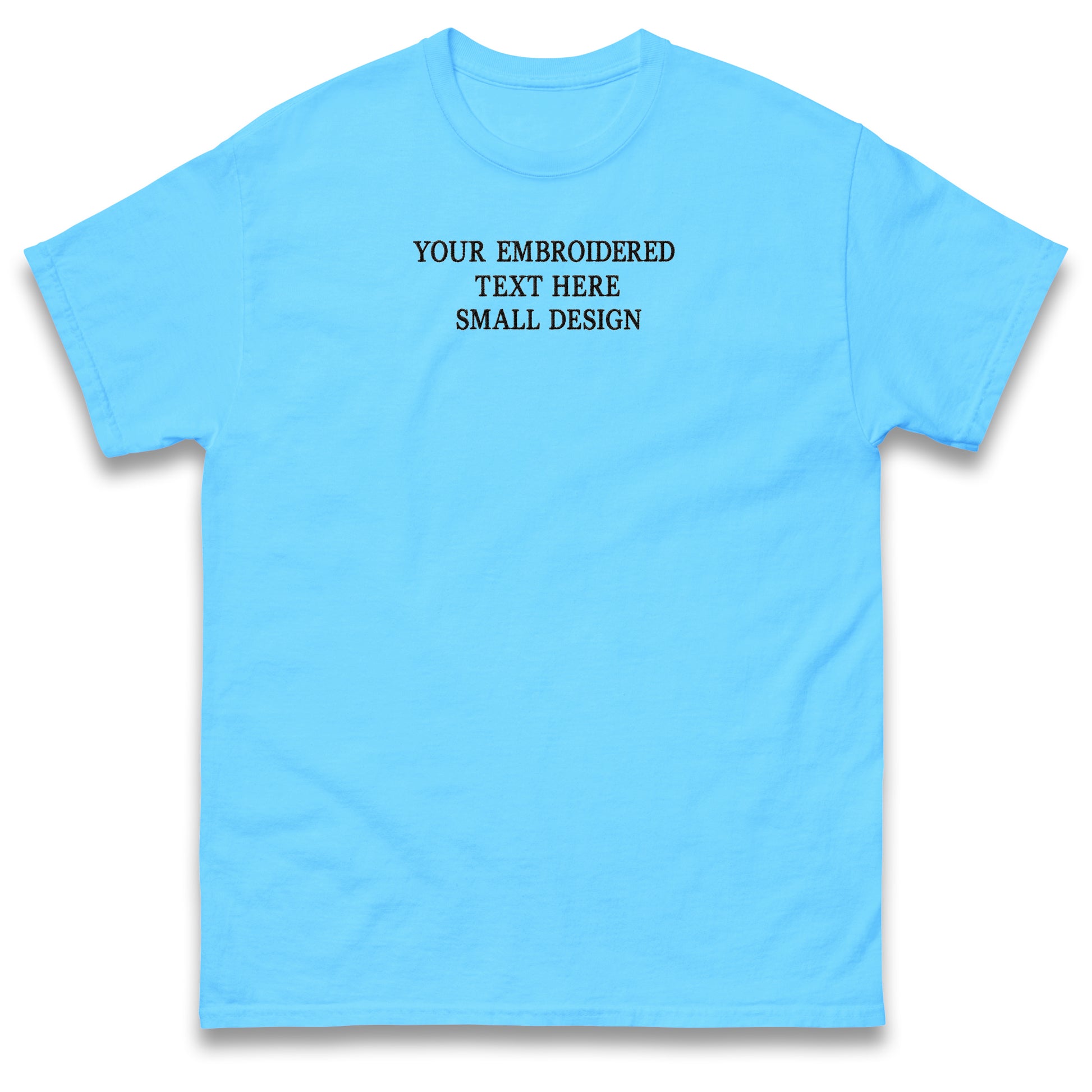 Custom T Shirt Any Text Added Minimal Embroidered Personalised Font