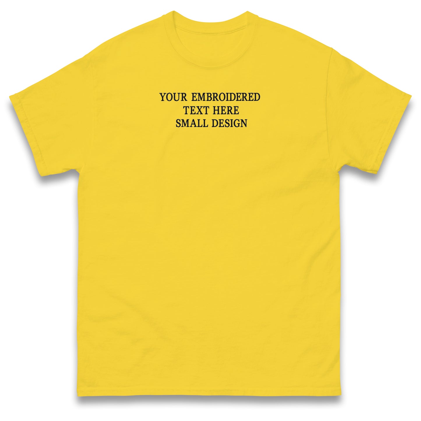 Custom T Shirt Any Text Added Minimal Embroidered Personalised Font