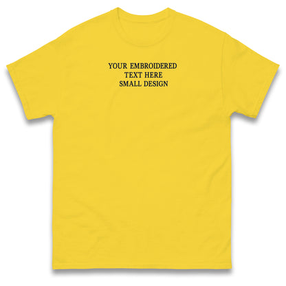Custom T Shirt Any Text Added Minimal Embroidered Personalised Font