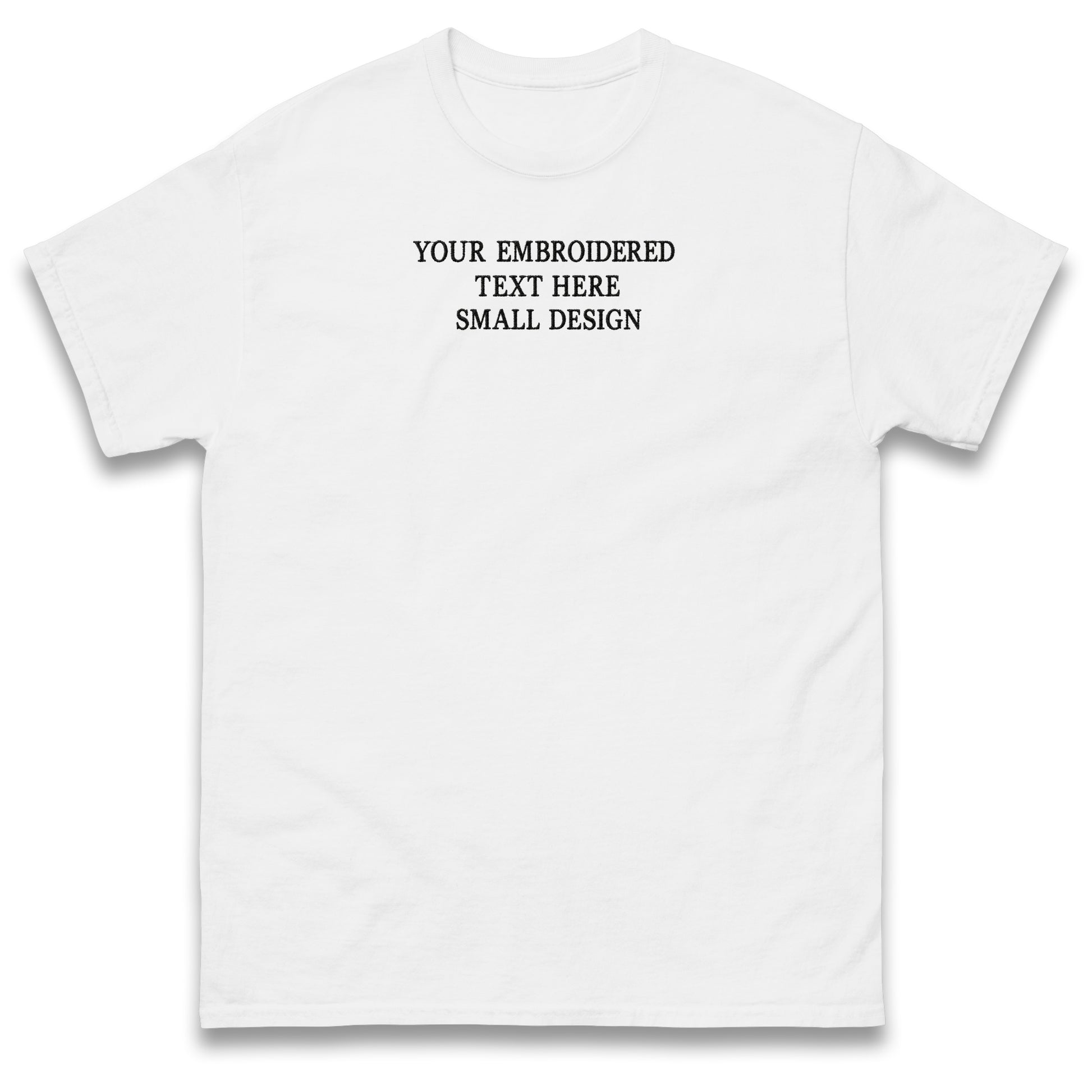 Custom T Shirt Any Text Added Minimal Embroidered Personalised Font