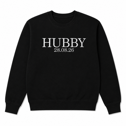 Custom Wifey and Hubby Embroidered Valentine Sweatshirt Matching Couples Jumper Mrs and Mrs Girlfriend Gift Unisex Wedding Gift Crewneck
