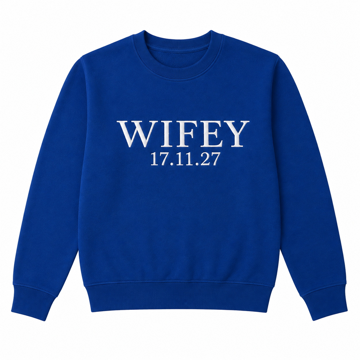 Custom Wifey and Hubby Embroidered Valentine Sweatshirt Matching Couples Jumper Mrs and Mrs Girlfriend Gift Unisex Wedding Gift Crewneck