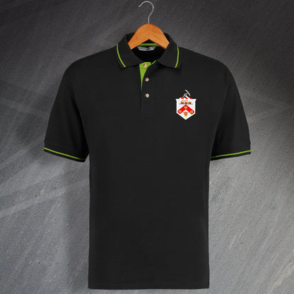 Darlington Football Polo Shirt Embroidered Contrast 1954