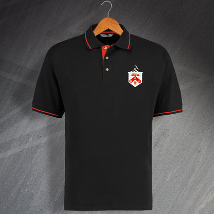 Darlington Football Polo Shirt Embroidered Contrast 1954