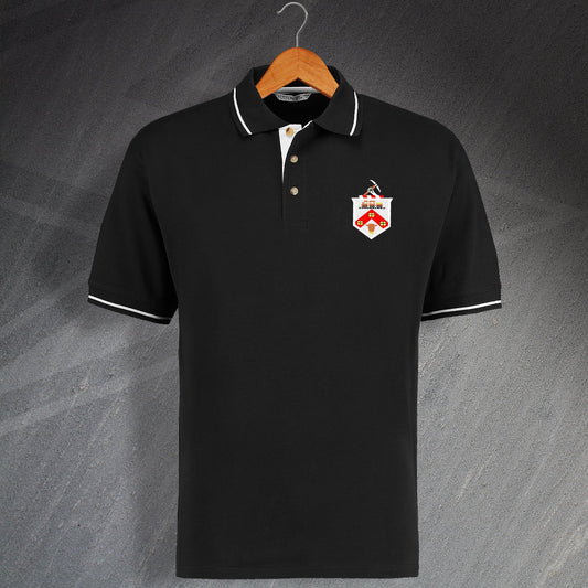 Retro Darlington Contrast Polo Shirt with Embroidered Badge