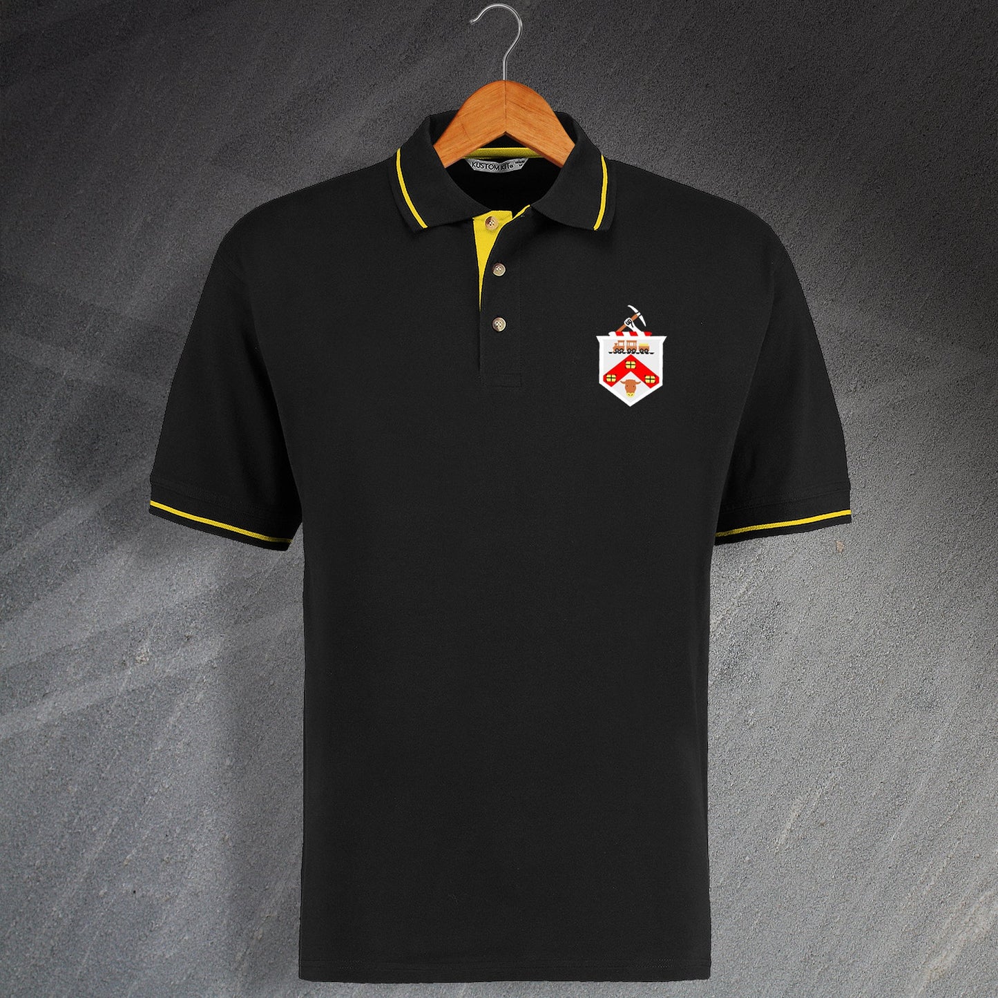 Darlington Football Polo Shirt Embroidered Contrast 1954
