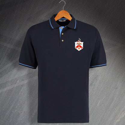 Darlington Football Polo Shirt Embroidered Contrast 1954