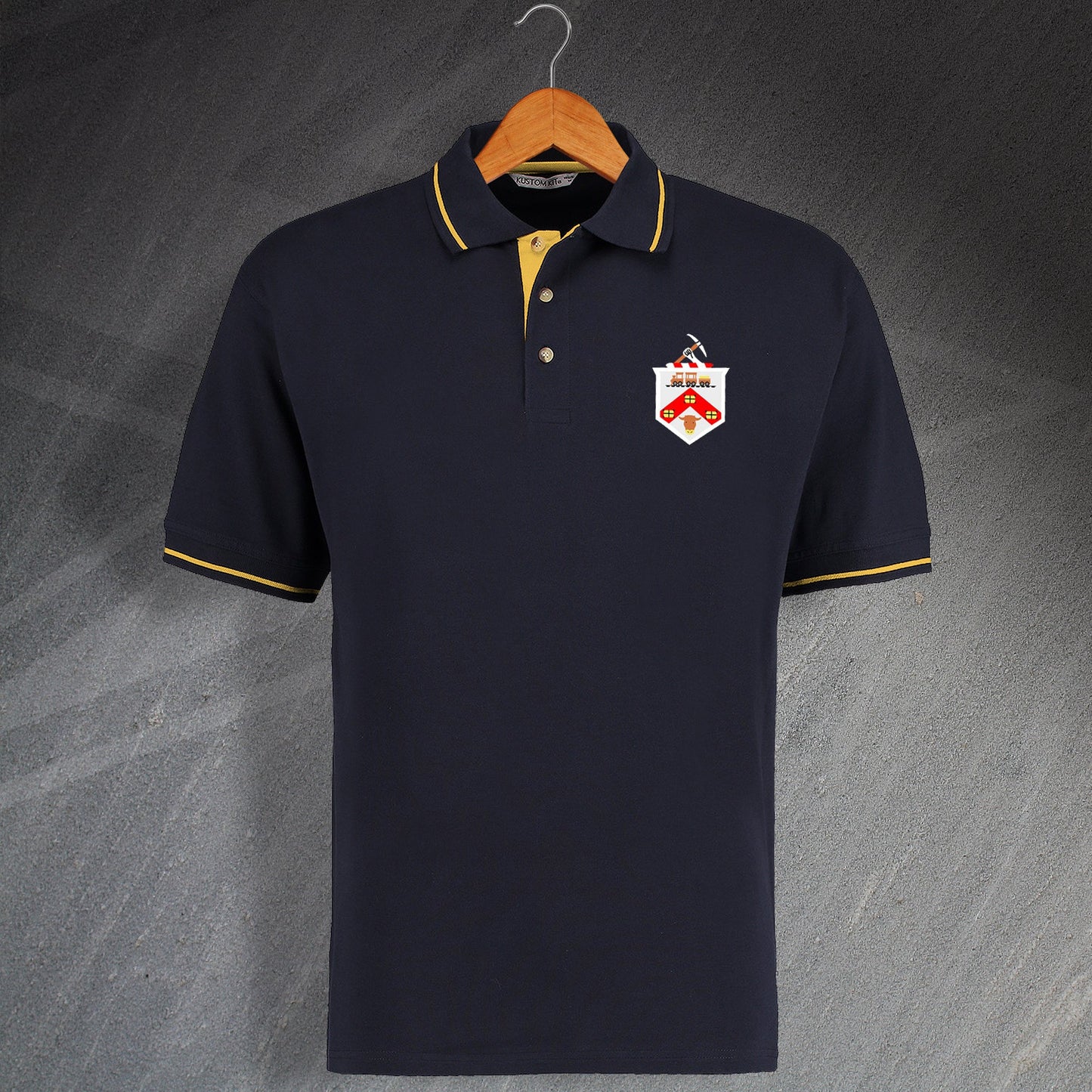 Darlington Football Polo Shirt Embroidered Contrast 1954