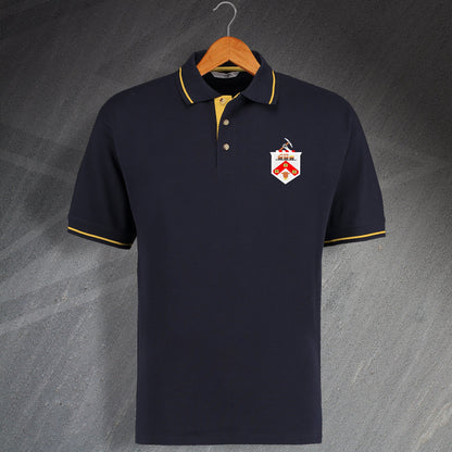 Darlington Football Polo Shirt Embroidered Contrast 1954