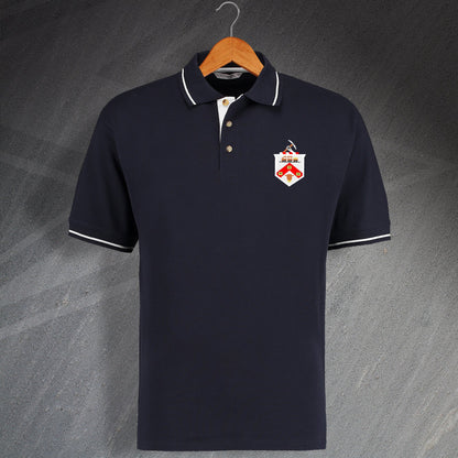 Darlington Football Polo Shirt Embroidered Contrast 1954