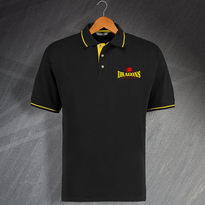 Dragons It's a Way of Life Embroidered Contrast Polo Shirt