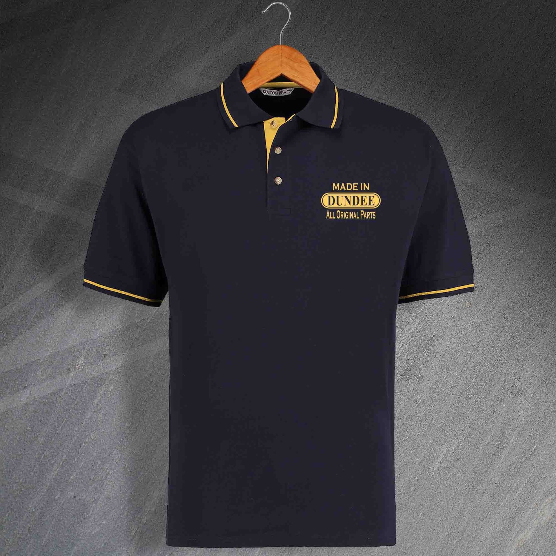 Made In Dundee All Original Parts Unisex Embroidered Contrast Polo Shirt