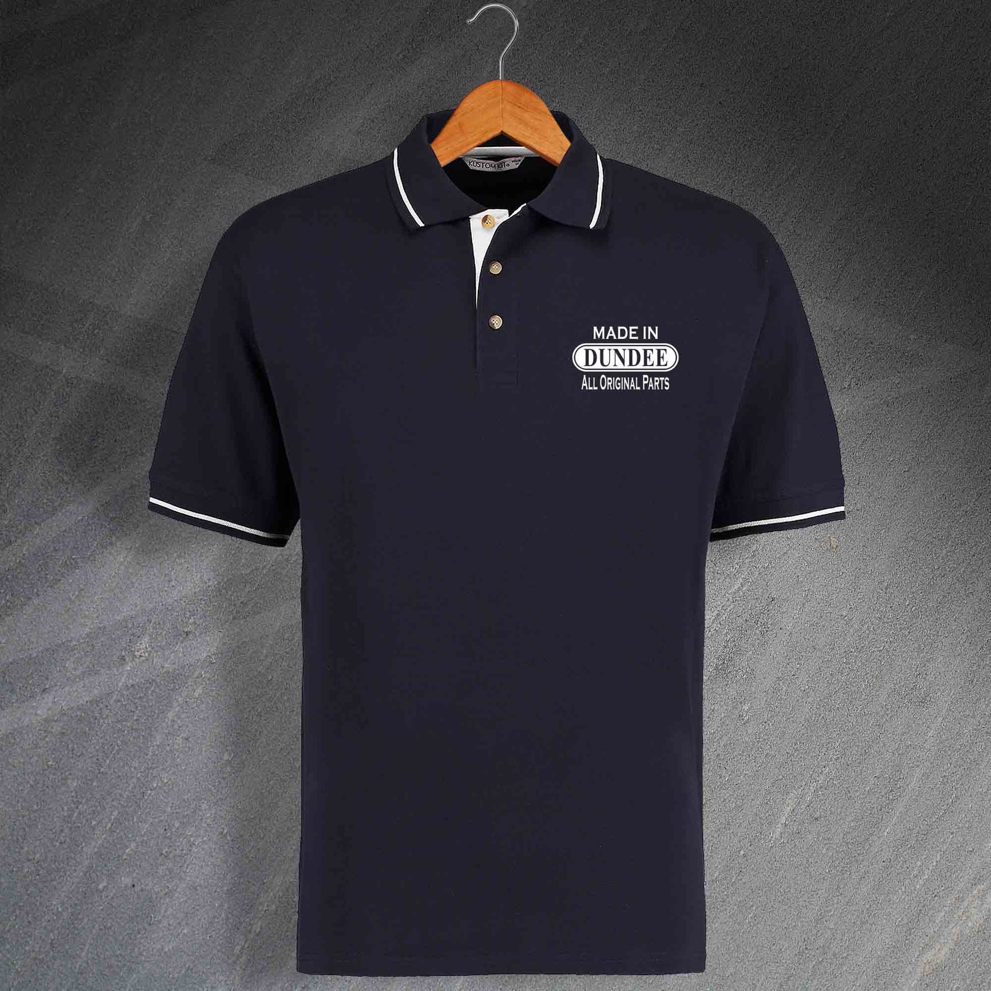 Made In Dundee All Original Parts Unisex Embroidered Contrast Polo Shirt