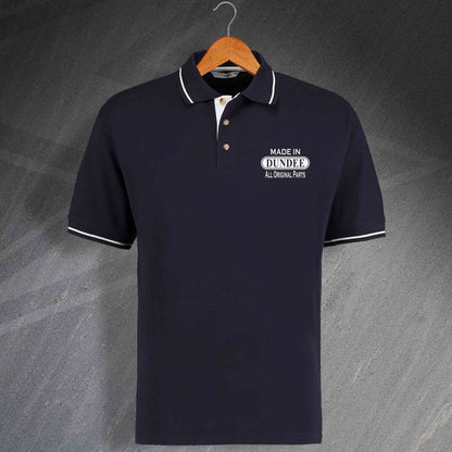Made In Dundee All Original Parts Unisex Embroidered Contrast Polo Shirt