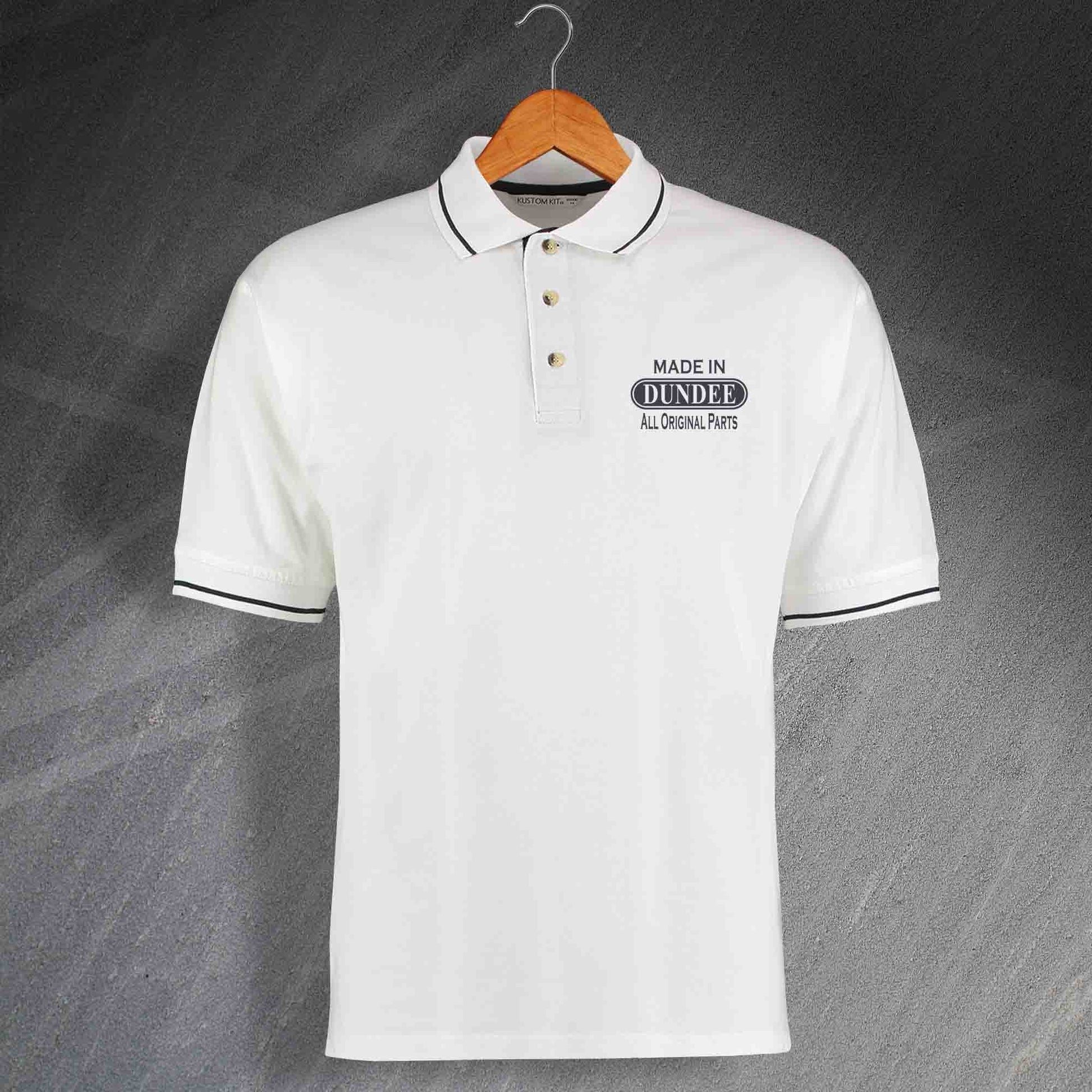 Made In Dundee All Original Parts Unisex Embroidered Contrast Polo Shirt