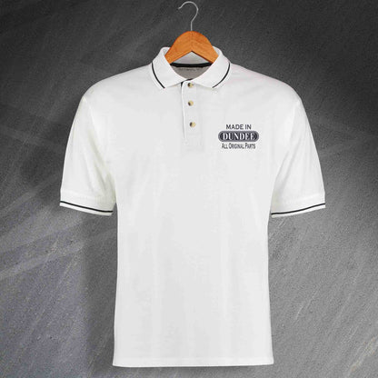 Made In Dundee All Original Parts Unisex Embroidered Contrast Polo Shirt