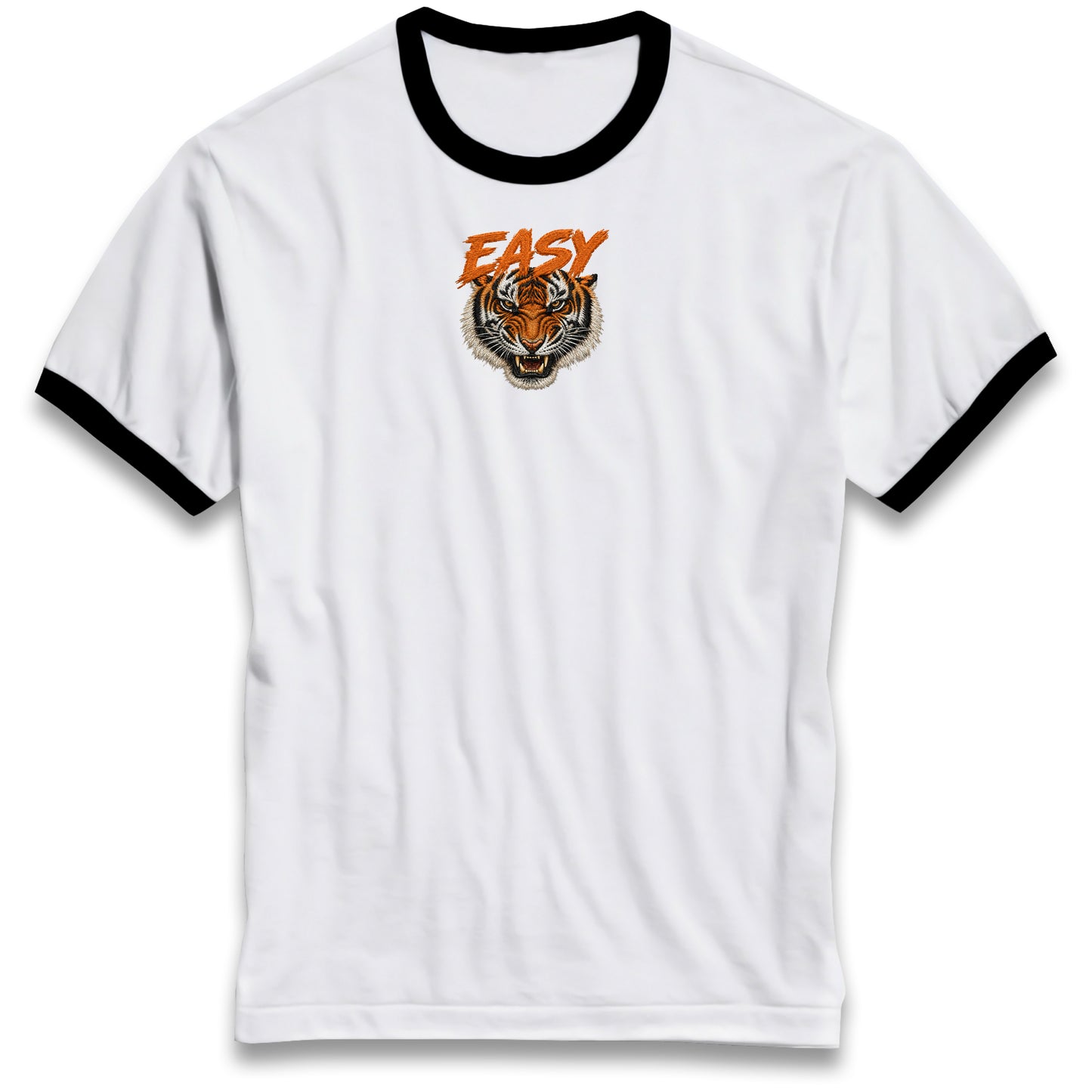 Easy Tiger Ringer Tee 90s Retro Vintage Graphic Shirt Unisex Grunge 90s Fashion Tiger Face Tee Top