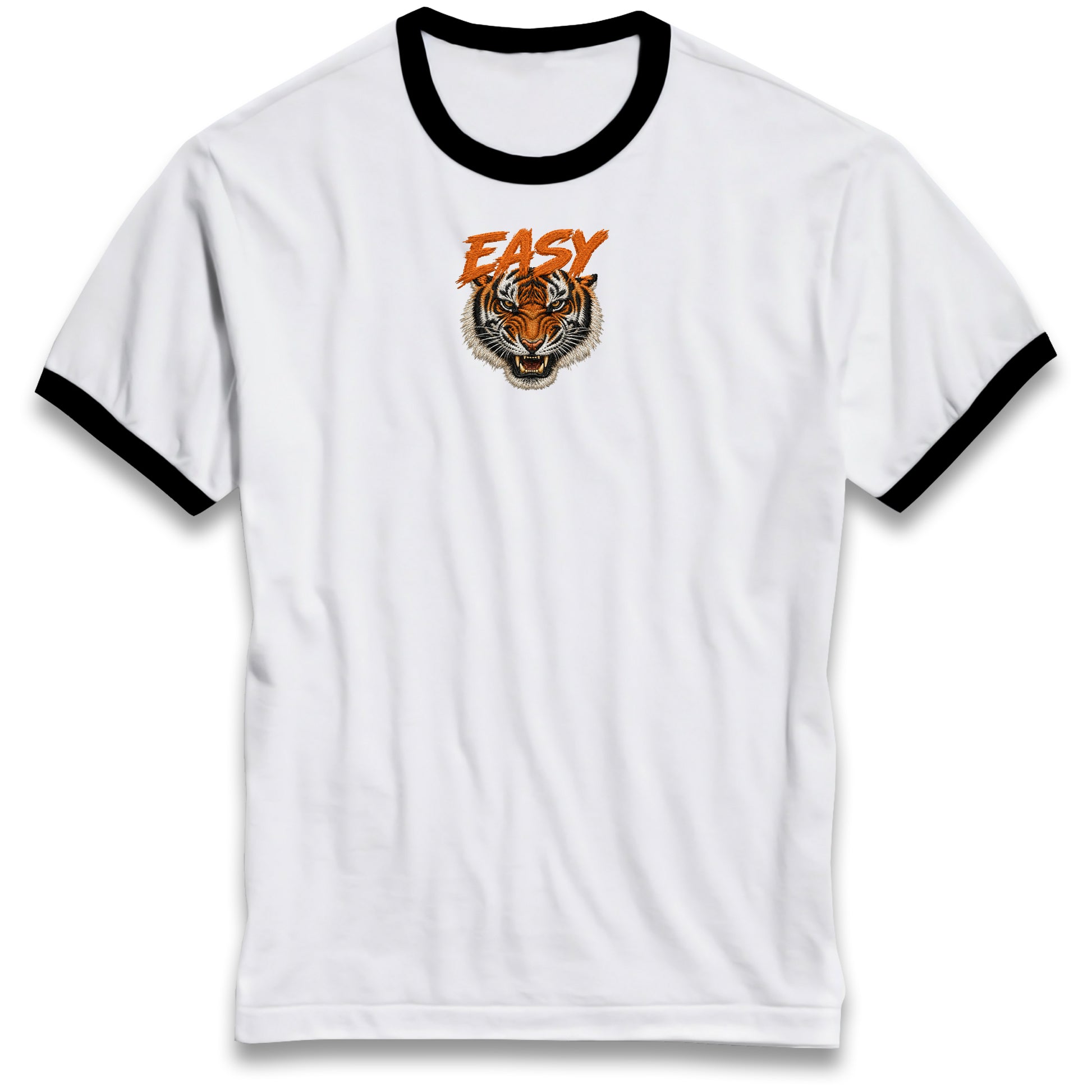 Easy Tiger Ringer Tee 90s Retro Vintage Graphic Shirt Unisex Grunge 90s Fashion Tiger Face Tee Top