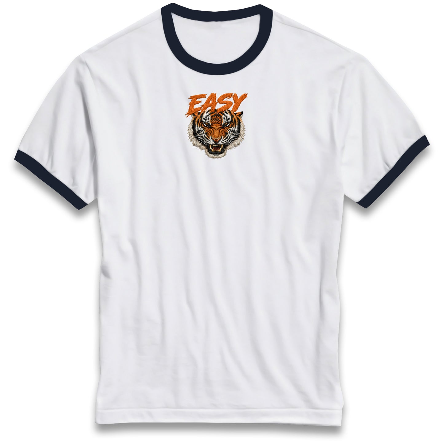 Easy Tiger Ringer Tee 90s Retro Vintage Graphic Shirt Unisex Grunge 90s Fashion Tiger Face Tee Top