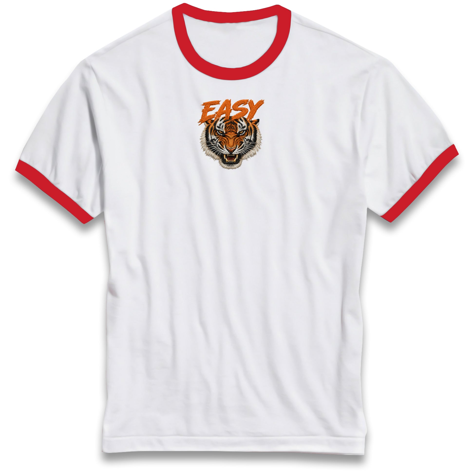 Easy Tiger Ringer Tee 90s Retro Vintage Graphic Shirt Unisex Grunge 90s Fashion Tiger Face Tee Top