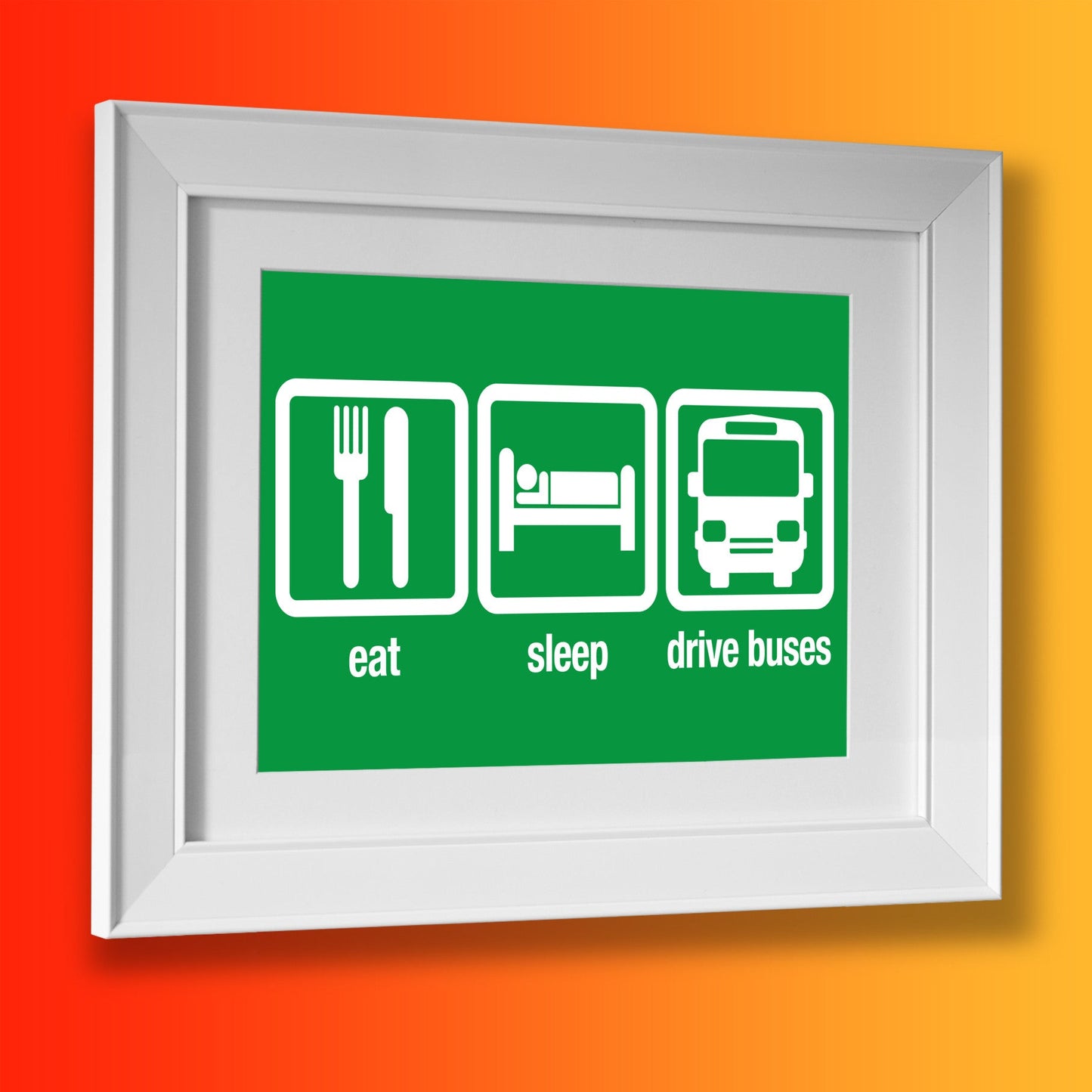 Eat Sleep Drive Buses Framed Print