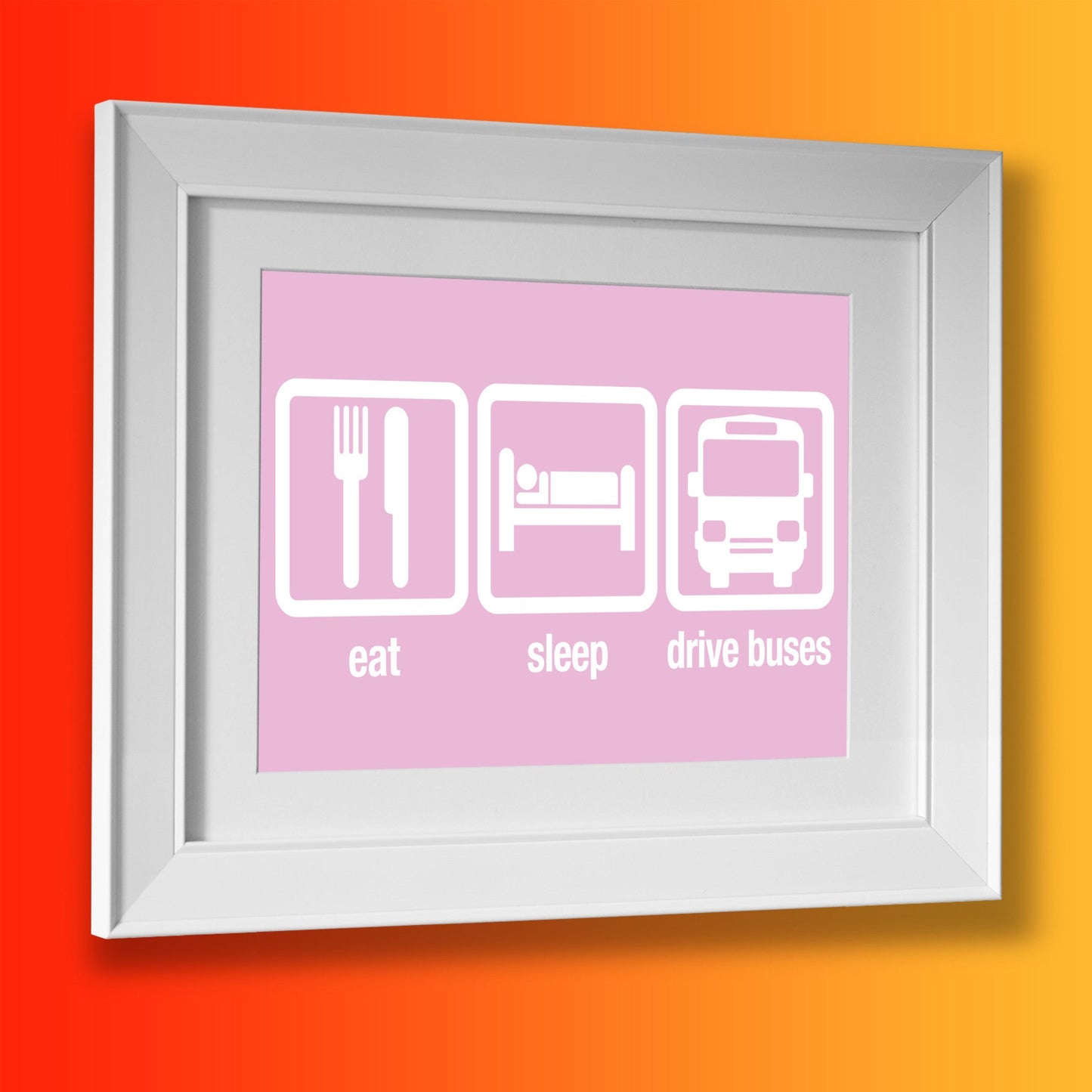 Eat Sleep Drive Buses Framed Print