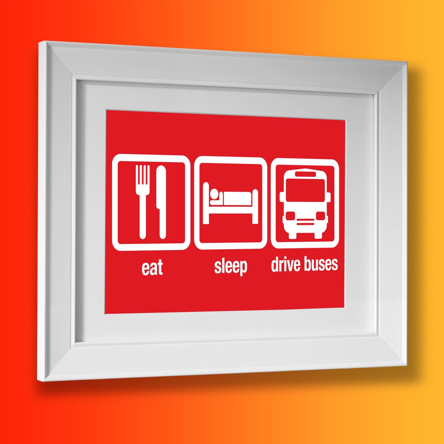 Eat Sleep Drive Buses Framed Print