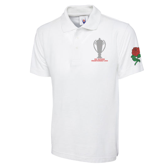 England Six Nations Championship 2025 Embroidered Classic Polo Shirt