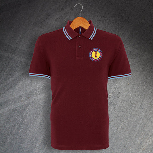 West Ham Europa Conference League Winners 2023 Embroidered Tipped Polo Shirt