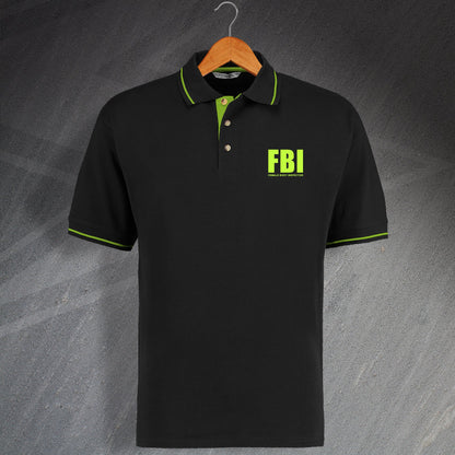 Female Body Inspector Embroidered Contrast Polo Shirt