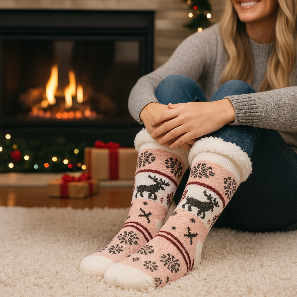 Ladies Christmas Slipper Socks