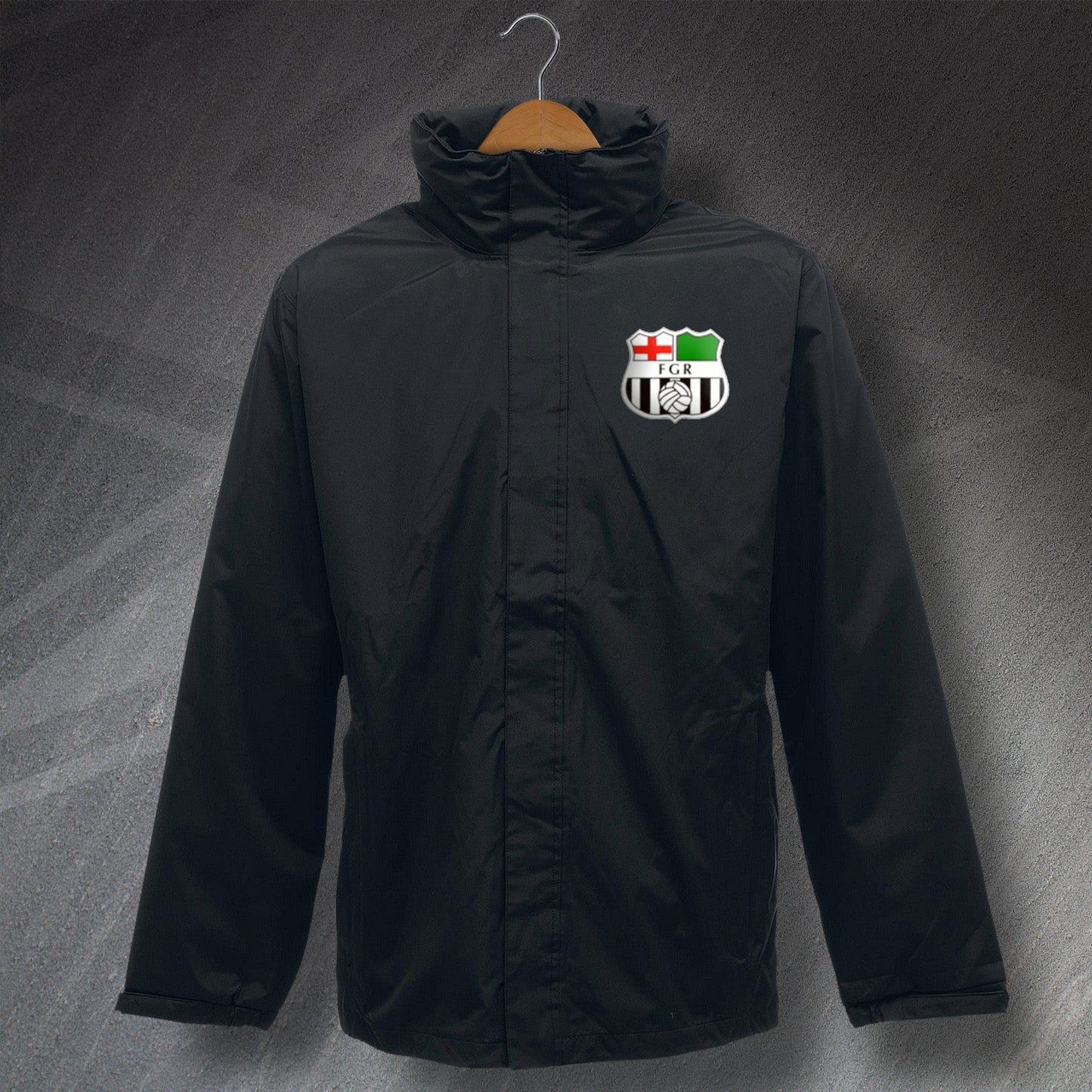 Forest Green Football Jacket Embroidered Waterproof 1975