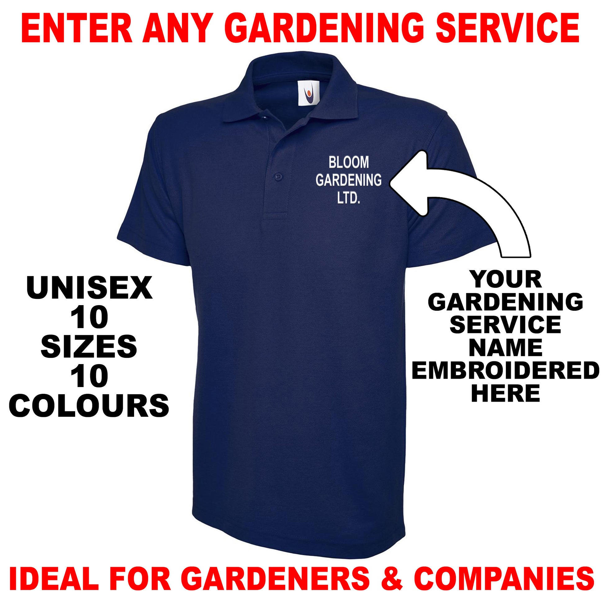 Personalised Gardening Polo Shirts UK