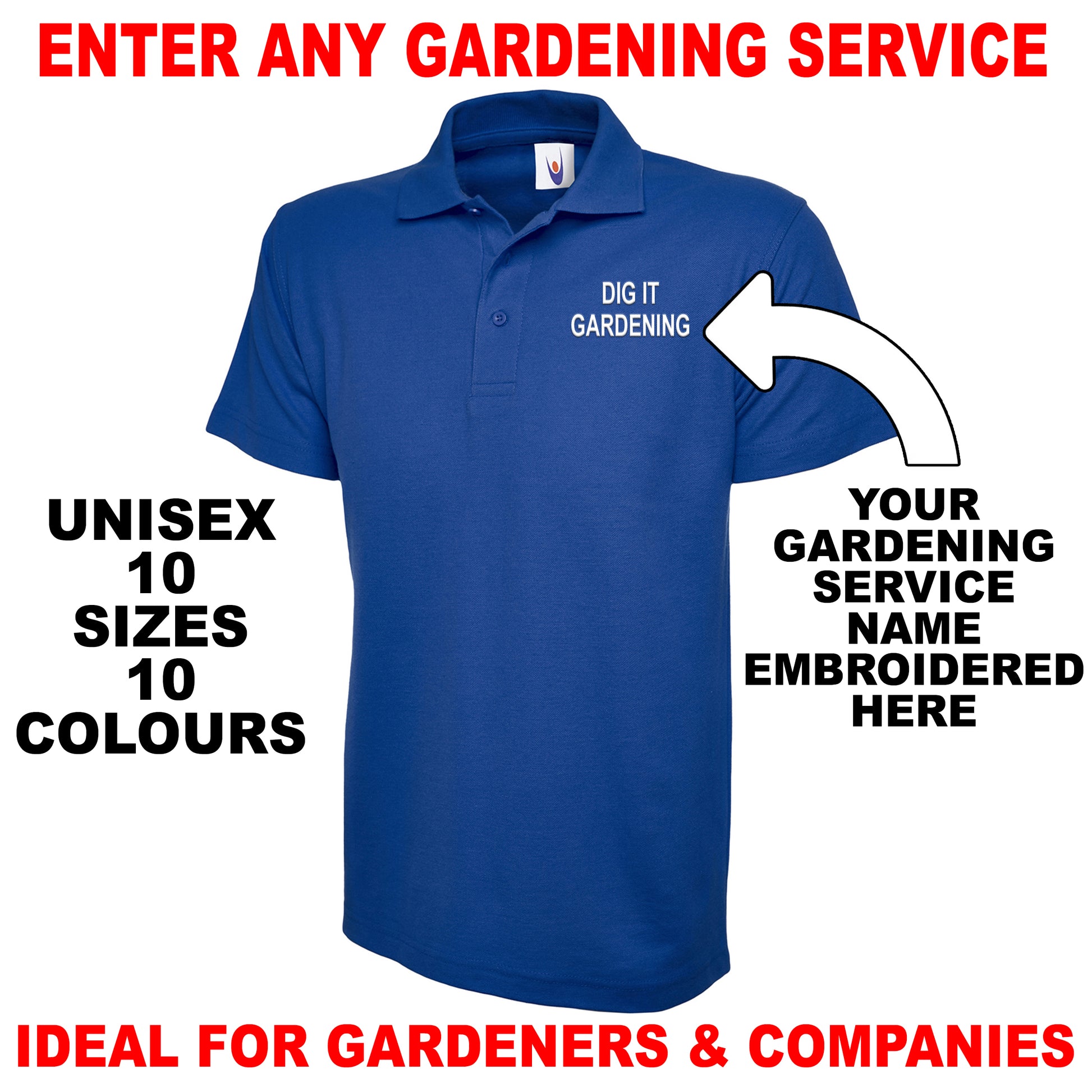 Personalised Gardening Polo Shirts UK