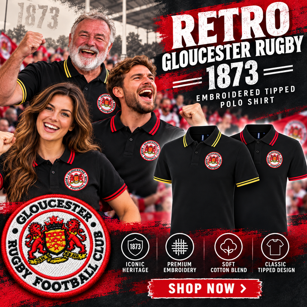 Gloucester Rugby Union Shirt