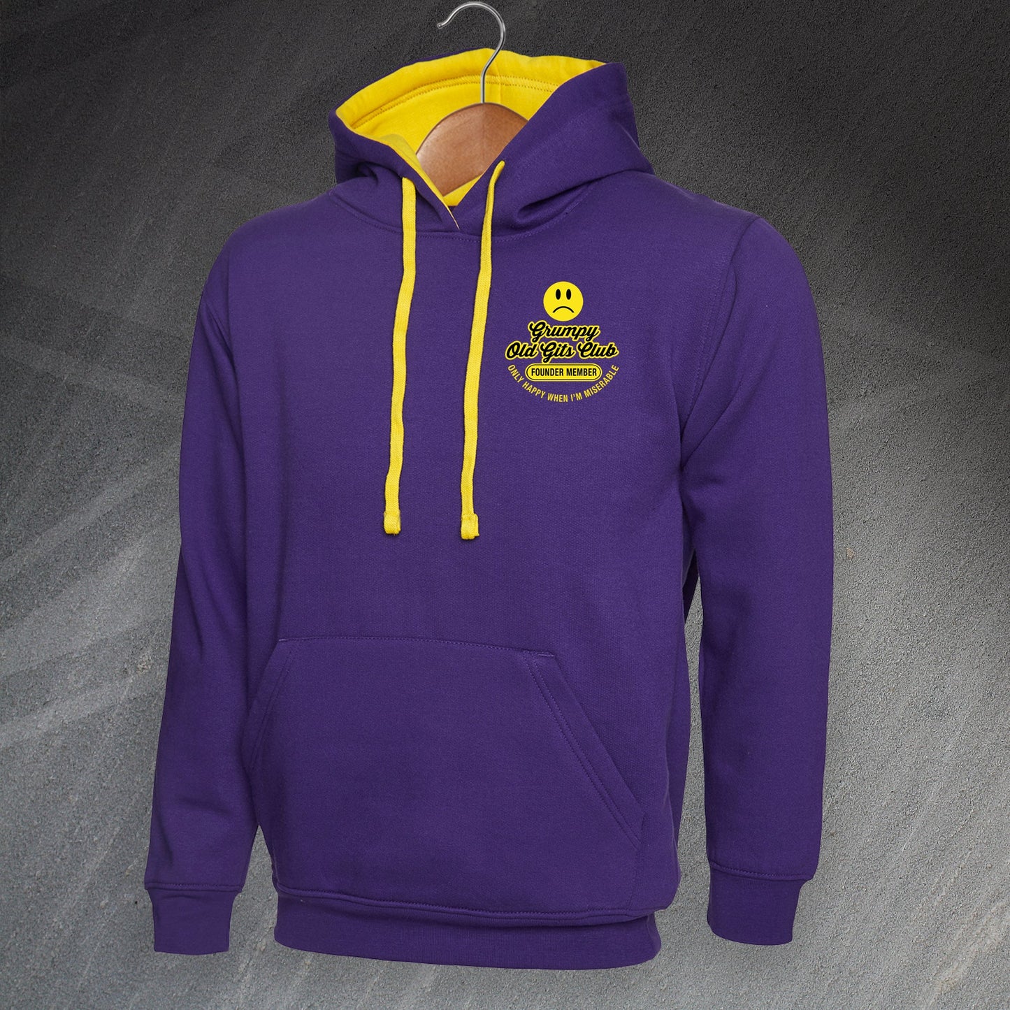 Grumpy Old Gits Club Founder Member Embroidered Contrast Hoodie