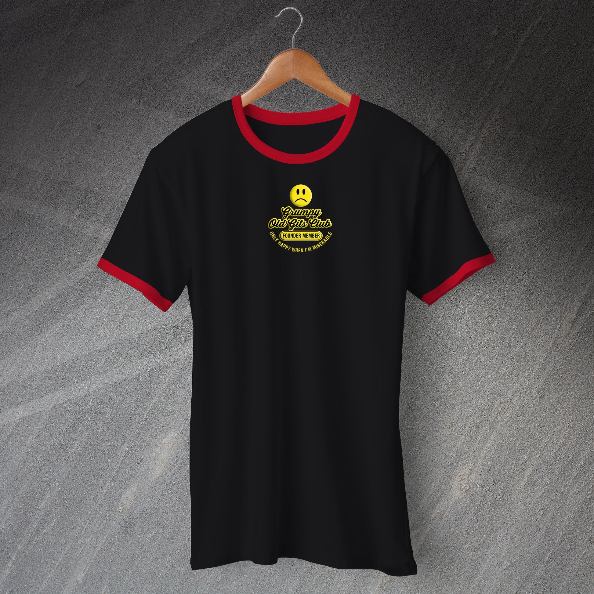 Grumpy Old Gits Club Founder Member Embroidered Ringer Shirt