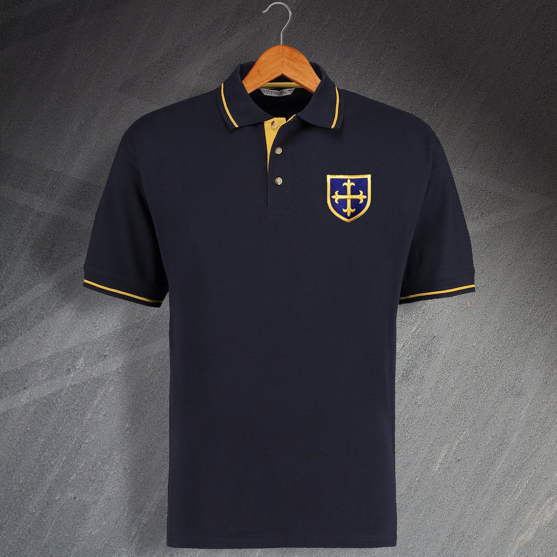 Retro Guiseley Embroidered Contrast Polo Shirt