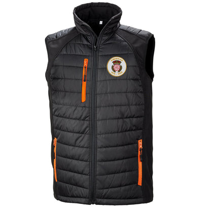 Retro Hibs 150 Year Anniversary Embroidered Compass Padded Softshell Gilet