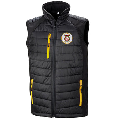 Retro Hibs 150 Year Anniversary Embroidered Compass Padded Softshell Gilet