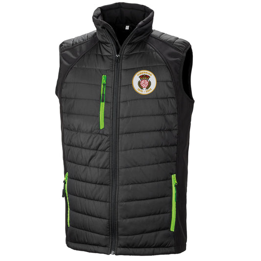 Retro Hibs 150 Year Anniversary Embroidered Compass Padded Softshell Gilet