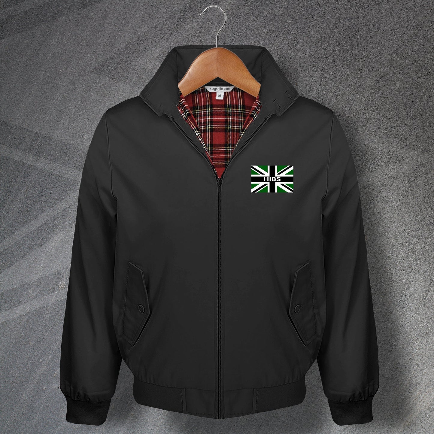 Hibs Union Jack Embroidered Harrington Jacket