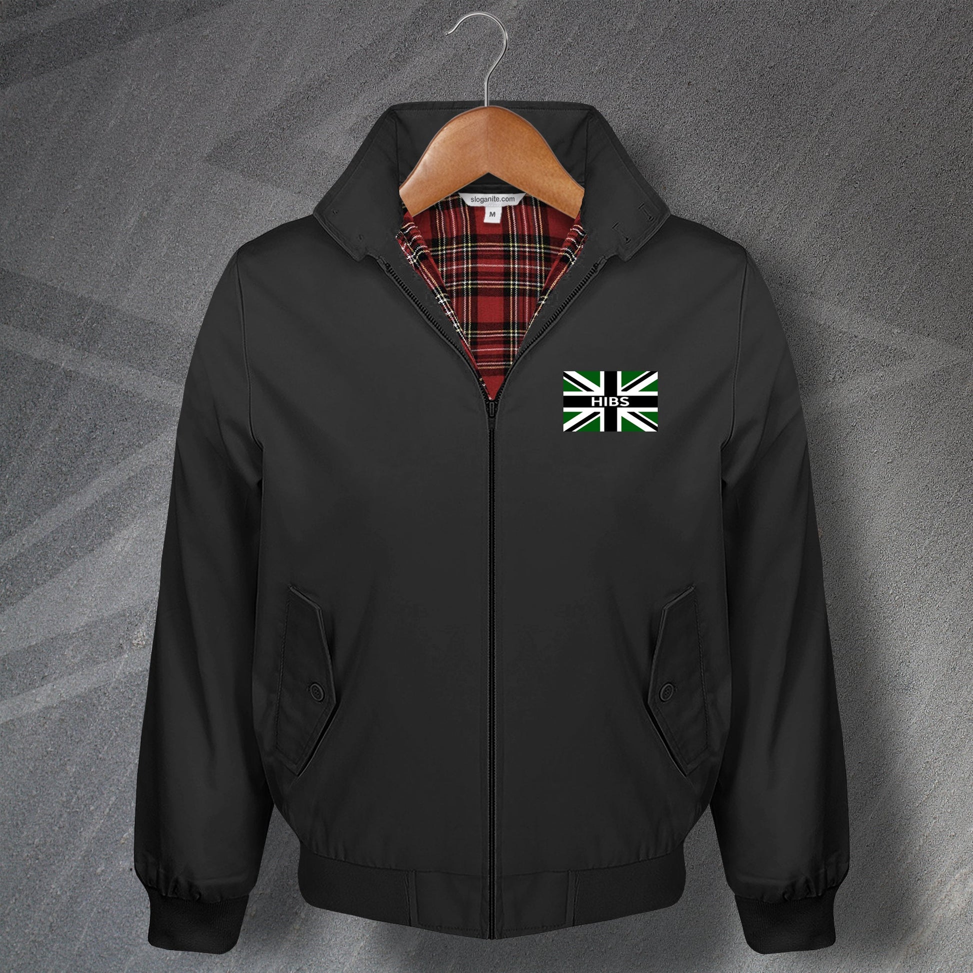 Hibs Union Jack Embroidered Harrington Jacket