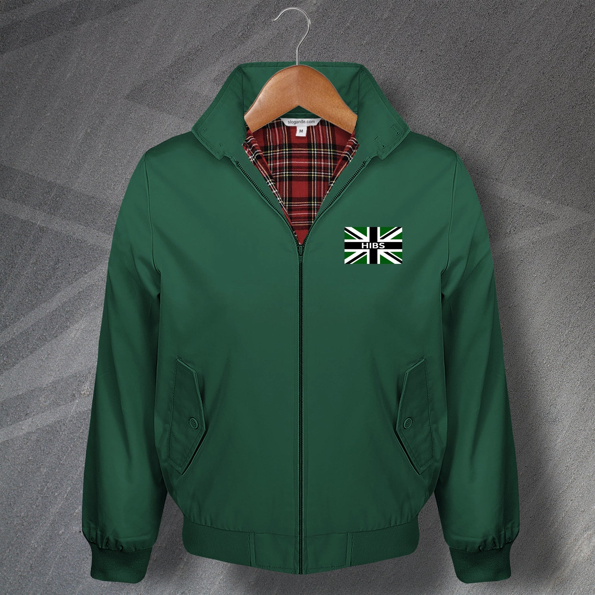 Hibs Union Jack Embroidered Harrington Jacket