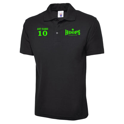 Hoops It's a Way of Life Polo Shirt Personalised with any Embroidered Name & Number