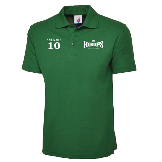 Hoops It's a Way of Life Polo Shirt Personalised with Name & Number